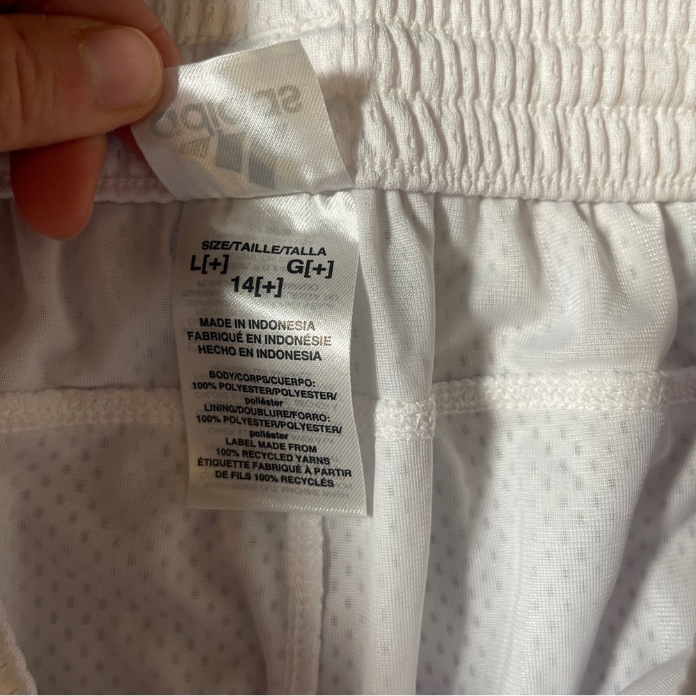 Adidas Ultimate Mesh Shorts 5" inseam White - Youth Girls Large (14) NWT - Picture 6 of 8